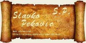 Slavko Peković vizit kartica